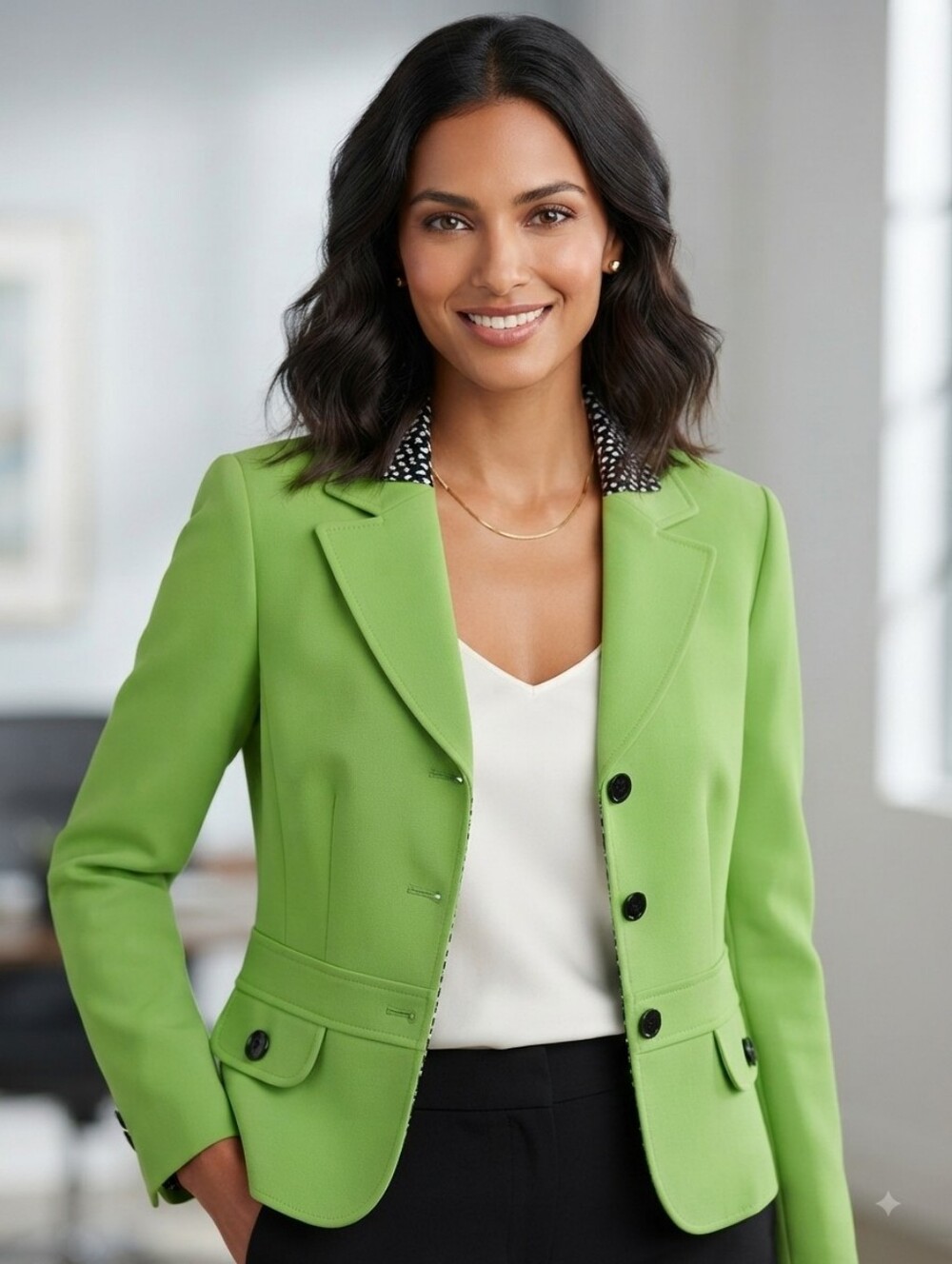 Tahari Arthur S. Levine Lime Green Blazer
